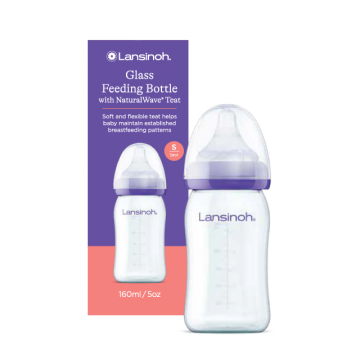 Biberon sticla cu tetina silicon pentru +1 luna, 160ml, Lansinoh