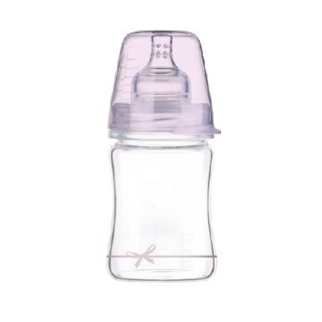 Biberon sticla fete Diamond Glass Baby Shower, 150ml, LOVI