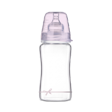 Biberon sticla fete Diamond Glass Baby Shower, 250ml, LOVI