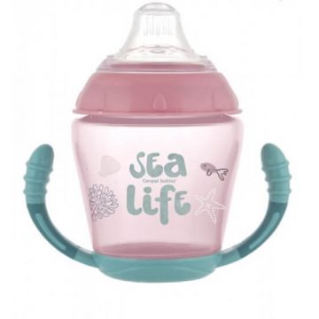 Canpol, Cupa de picurare, mica, muștiuc din silicon, Sea Life 56/501, roz, 1 buc