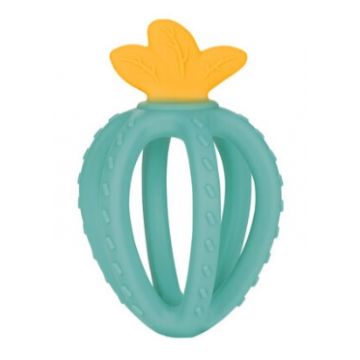 Canpol Sensory 3D Silicone Teether, căpșuni 80/400 turcoaz 3m+, 1 buc