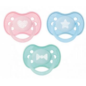 Canpol, suzetă, silicon, simetrică Pastelove 0-6m 22/416, 1 buc