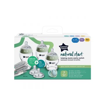 Kit biberoane din sticla 0 luni+ Natural Start, 1 bucata, Tommee Tippee