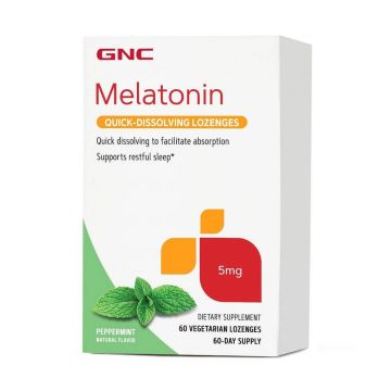 Melatonina cu aromă de mentă 5 mg (135223), 60 tablete, GNC