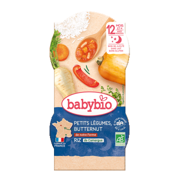 Meniu bio piure din legume si orez +12 luni, 2 x 200g, BabyBio