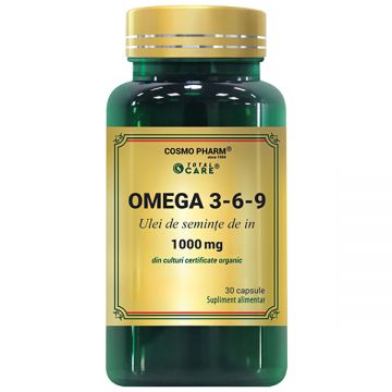 Omega 3-6-9 Ulei seminte de In 1000mg, 30 capsule, Cosmopharm