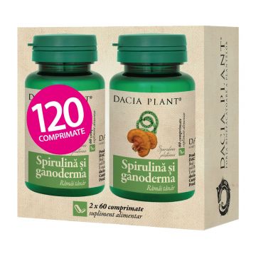 Pachet Spirulina si Ganoderma, 120 comprimate, Dacia Plant