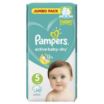 Pampers Active Baby Scutece uscate 5, 11-16kg, 60 buc