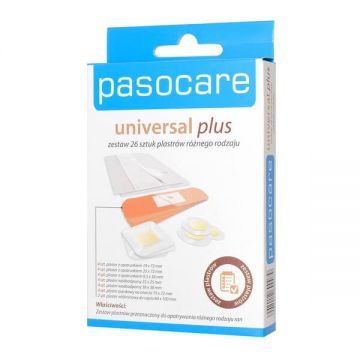 Pasocare Universal Plus Plasturi, set, 26 bucăți - Durată lungă de viață!