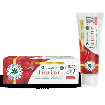 Pasta de dinti cu capsuni GennaDent Junior, 50ml, VivaNatura