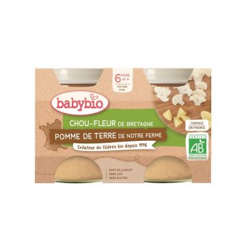 Piure de conopida si cartofi Bio, 2 x 130g, BabyBio