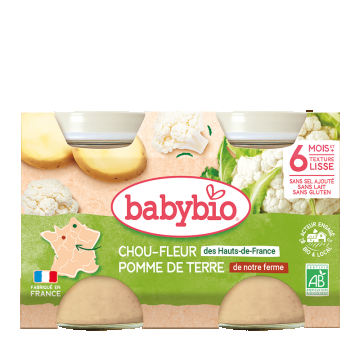 Piure de conopida si cartofi Bio, 2 x 130g, BabyBio