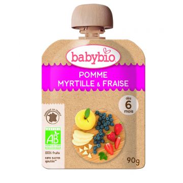 Piure de mere, afine si capsuni Bio, 90g, BabyBio