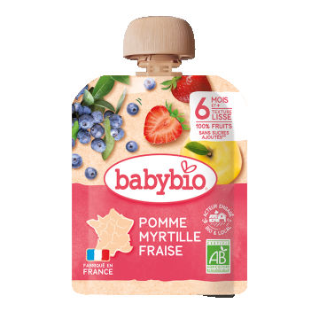 Piure de mere, afine si capsuni Bio, 90g, BabyBio