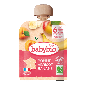 Piure de mere, caise si banane +6 luni, 90g, BabyBio