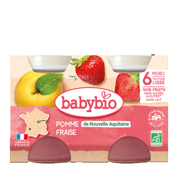 Piure de mere, capsuni si afine Bio, 2 x 130g, BabyBio