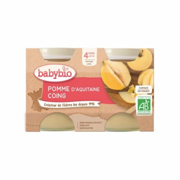 Piure de mere si gutui, 2 x 130g, BabyBio