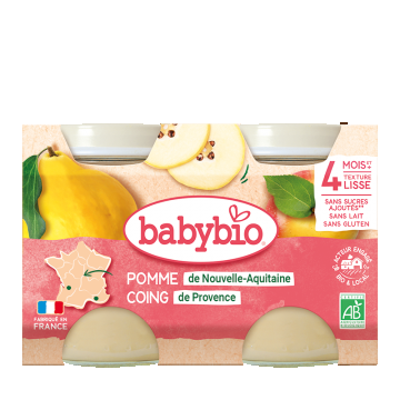 Piure de mere si gutui, 2 x 130g, BabyBio