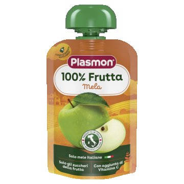 Piure din pulpa de mere si banane cu vitamina C, 100g, Plasmon