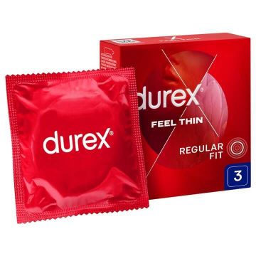 Prezervative Durex Feel Thin Classic Thin Latex, 3 bucăți