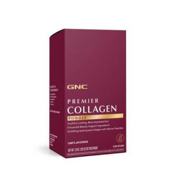 Pudra cu peptide de colagen hidrolizat fara aroma Premier Collagen, 20 plicuri, GNC