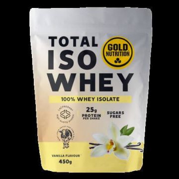 Pudra proteica cu aroma de vanilie Total Iso Whey, 450 g, Gold Nutrition