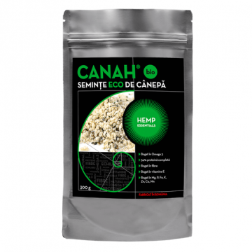Semințe decorticate de cânepă ECO, 300 g, Canah