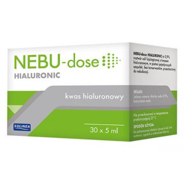 Soluție Nebu-Dose Hyaluronic pentru nebulizare cu acid hialuronic 0,9%, AMBALAJ DETERIORAT, 5 ml x 30 fiole, Solinea