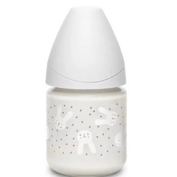 Suavinex, sticlă de sticlă Grey Rabbit 120 ml