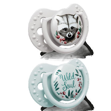 Suzeta din silicon Dynamic Night&Day wild soul pentru baieti 0-2 luni, 2 bucati, Lovi