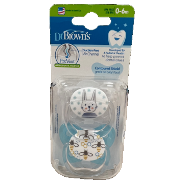 Suzeta Nivel 1 design fluture culori asortate, 2 bucati, Dr. Brown's