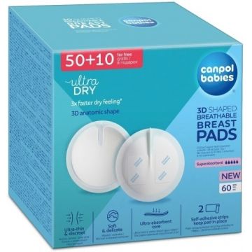 Tampoane de san cu banda adeziva, 60 bucati, Canpol babies