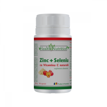 Zinc cu Seleniu si Vitamina C, 90 capsule, Health Nutrition