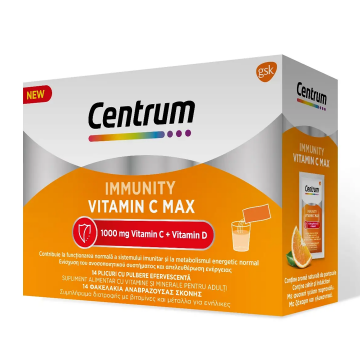 Centrum Immunity Vit C Max pulbere, 14 plicuri