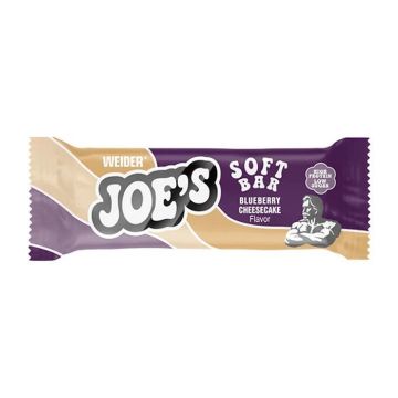 Baton proteic vegan cu aroma de Blueberry Cheesecake Joe's Soft Bar, 50g, Weider