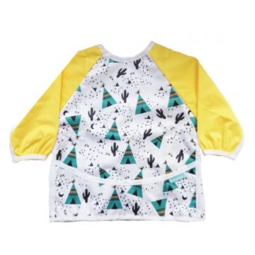 Bavetica cu maneca lunga si buzunar cu model cort, 1 bucata, Coccorito