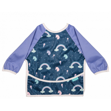 Bavetica cu maneca lunga si buzunar cu model de curcubeu, 1 bucata, Coccorito