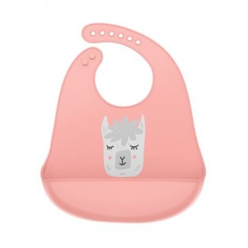 Bavetica din silicon cu buzunar cu model de lama, 1 bucata, Coccorito