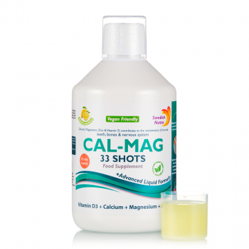 Calciu + Magneziu + Zinc + Vitamina D3 + Vitamina C lichid, 500ml, Swedish Nutra