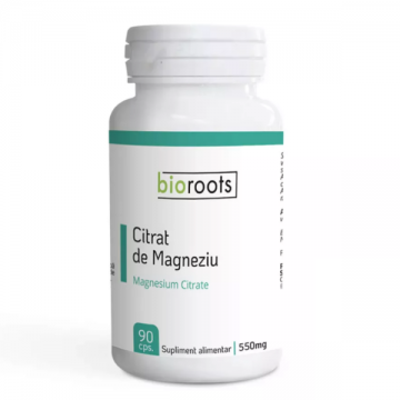 Citrat de magneziu 550MG, 90 capsule, Bioroots