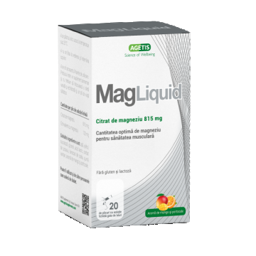 Citrat de magneziu Mag Liquid 815mg, 20 plicuri, Agetis