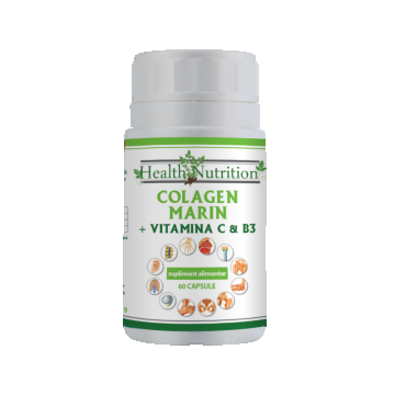 Colagen marin Forte + Vitamina B3 + Vitamina C, 60 tablete, Health Nutrition
