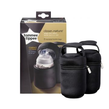 Huse pentru biberoane Closer to Nature termoizolante, 2 bucati, Tommee Tippee