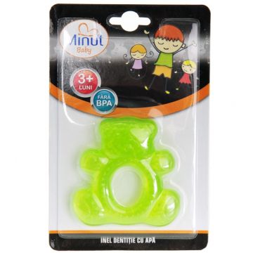 Inel dentitie cu apa ursulet Baby, 1 bucata, Minut