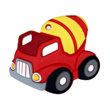 Jucarie pentru dentitie din silicon model de basculanta rosie, 1 bucata, Coccorito