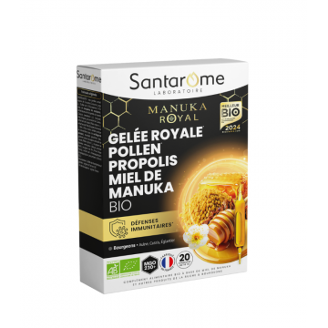 Laptisor de matca Propolis Polen Manuka Bio, 20 fiole, Santarome