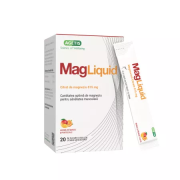 MagLiquid citrat de magneziu 815mg, 20 plicuri, Agetis