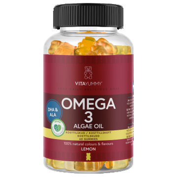 Omega 3 ursuleti gumati vegani cu aroma de lamaie, 60 jeluri, Vitayummy