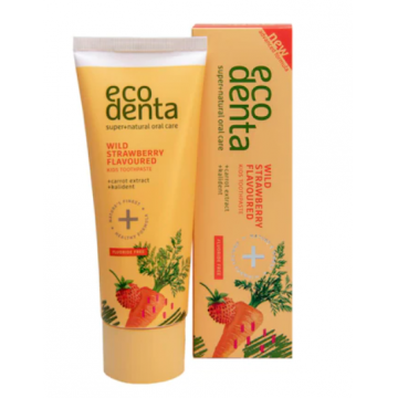 Pasta de dinti pentru copii cu aroma de capsuni si morcov, 75ml, Ecodenta