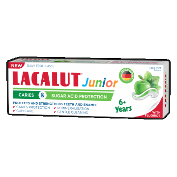 Pasta de dinti pentru copii de +6 ani protectie anticarie si zaharuri, 55ml, Lacalut